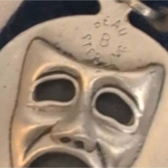 Vintage 70s Comedy Tragedy Drama sterling silver‎ pendant/charm lot - Picture 3 of 15